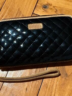 Consuela Black Quilted Jax Wristlet Wallet